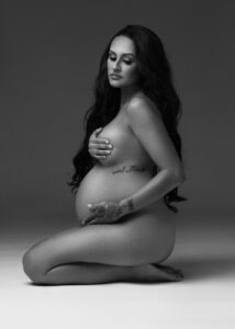 Nude editorial maternity session in Fort Lauderdale studio